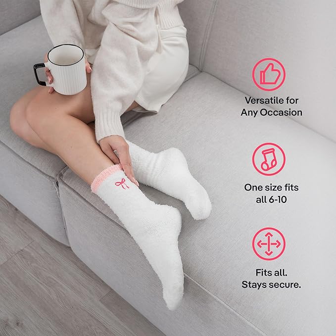 CoolMate GLOBAL Fuzzy Socks for Women Gift Box, Cozy, Soft, Comfy & Cloud-Like Socks, Plush, Durable for Spa, Home