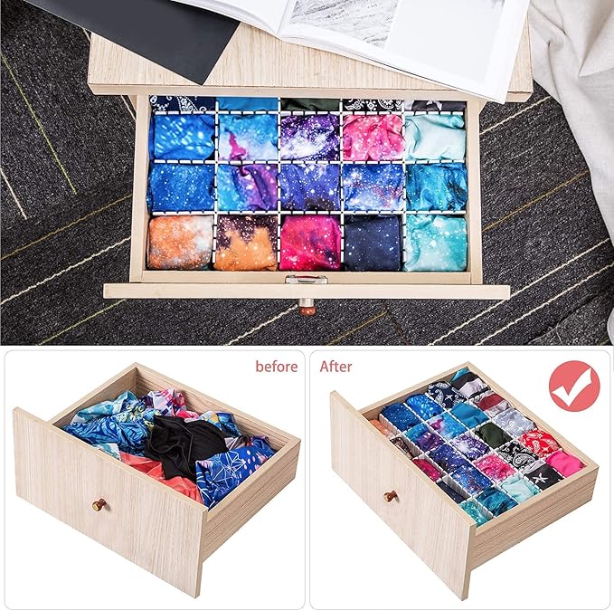 40Pcs Drawer Dividers, Adjustable Drawer Organizer for Socks, Underwear, Makeup, Can Help Tidy Kitchen, Bedroom, Dresser Green