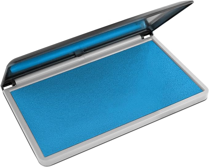 MaxMark Large Premium Light Blue Ink Stamp Pad - 3.5" x 6.25" - Quality Felt Pad