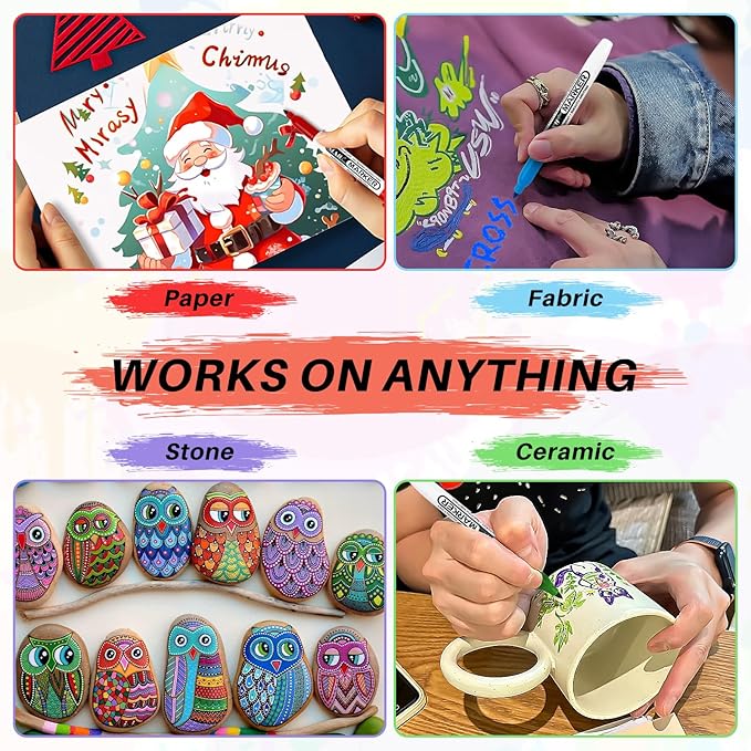 SFAIH 60 Colors Permanent Markers - Assorted Vibrant Colors, Quick Drying, Fade Resistant, Fine Point Permanent Markers for Teacher And Classroom Supplies, Art Supplies, Coloring, Drawing Doodling