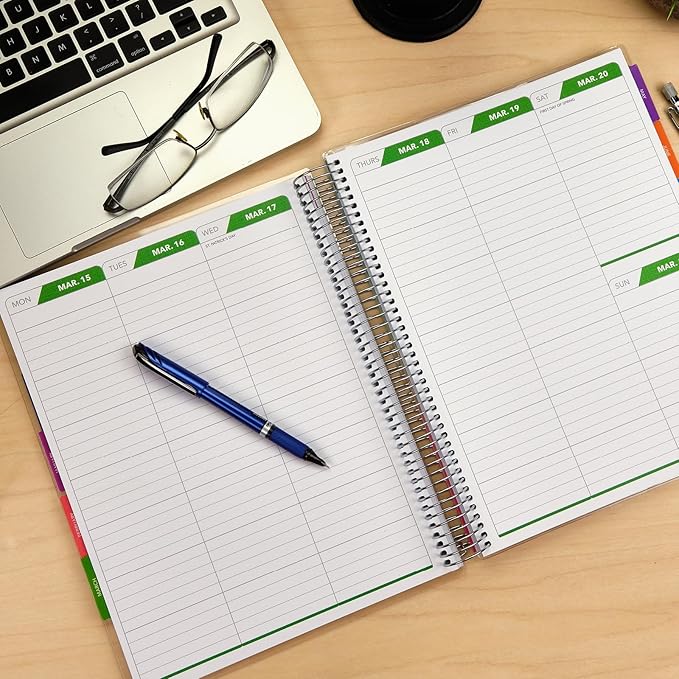 DELUXE 2026 Planner, 8.5"x11": 14 Months (November 2025 - December 2026), Includes Page Tabs, Bookmark, Planning Stickers, Pocket Folder Daily Weekly Monthly Planner Yearly Agenda (Tree Season)