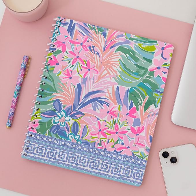 Lilly Pulitzer Large Hardcover Spiral Notebook, 11" x 9.5" with 160 College Ruled Pages, It Was All A Dream