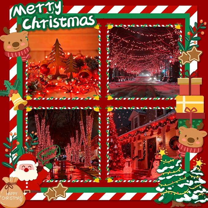2025 New Voice Control 88ft 240LED Smart Christmas String Lights Outdoor/Indoor | String Lights with Remote, 12Modes, 7Voice Commands & Timers, Christmas Twinkle Light for Xmas Tree Decor (Red)