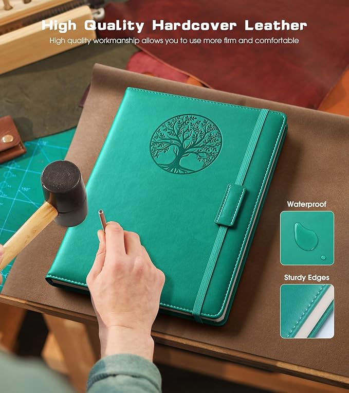 Lined Journal Notebook for Women Men,256 Pages B5 Large Hardcover Leather Journals for Writing,Travel,Business,Work,School,College Ruled Notebooks for Note Taking,Diary Notepad 7.8"×10.2"