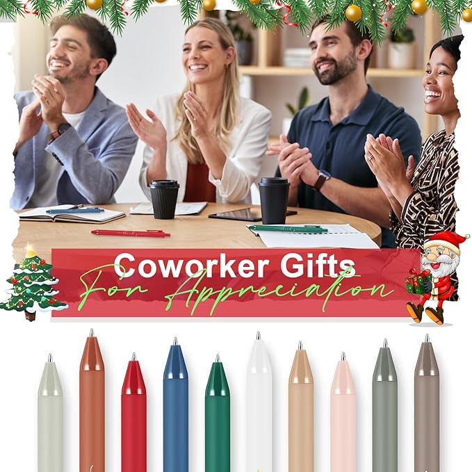 30 Pcs Thank You Pens Bulk Multicolor Ballpoint Pens Thank You Gift for Men Women Employee Appreciation Gifts Holiday Gifts for Teacher Office Party Favors(Christmas Colors)