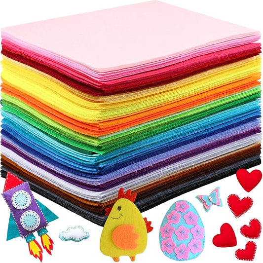 Reginary 360 Pcs Felt Fabric Sheets for Craft 12 x 8 Inch Felt Squares Bulk Assorted Color Felt Craft Sheets for DIY Sewing School Projects Patchwork Party Decoration, 40 Colors