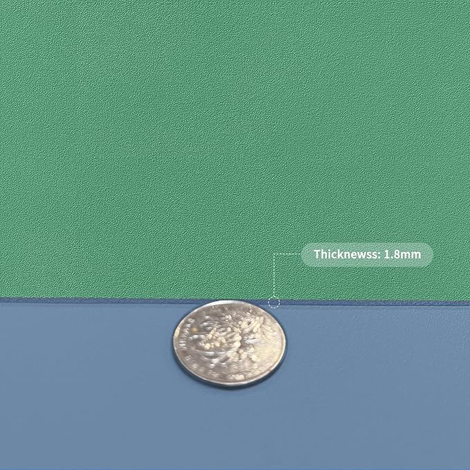 Leather Desk Mat,1.8mm Thick,15.75x63 Inch Desk Cover,Desk Protector Mat,Dresser Cover Top,Nail Table Mat,Dresser Cover,Quartz Countertop Protector(Grayish Blue+Dark Green,15.75x63)