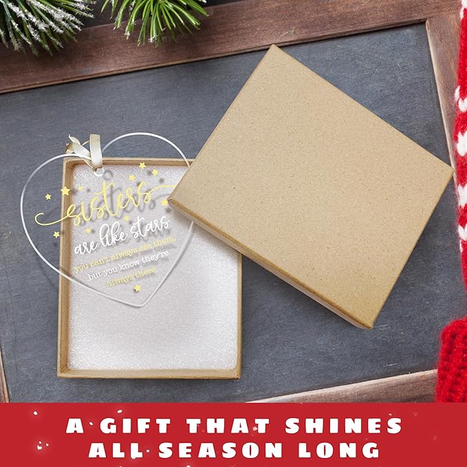 Sister Ornament - Sister Gifts for Christmas - Xmas Sisters Gifts from Sisters, Brother - Acrylic Christmas Ornament 2025