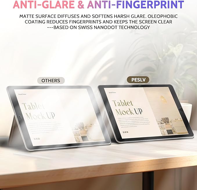2 Pack Like Paper Screen Protector for iPad 9th/8th/7th (10.2-Inch, 2021-2019), Matte Anti Glare PET Film/Blue Light Filter Eye Protection Cover/Drawing & Writing Feel Like on Paper