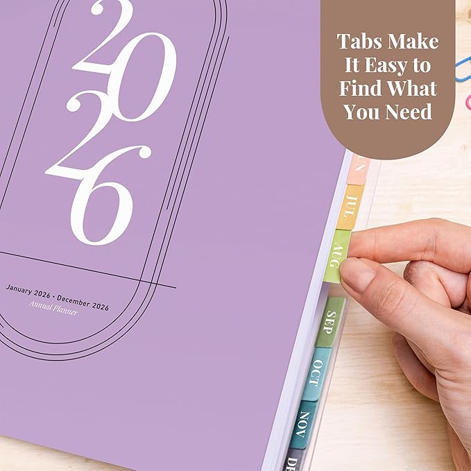 Rileys 2026 Planner, Agenda Planner With Weekly And Monthly View, Daily Agenda Book And Yearly Planners Calendar Book, Spiral Bound With Tabs, Notes, Goals And Holidays (Lilac, 8.5 x 11 in)