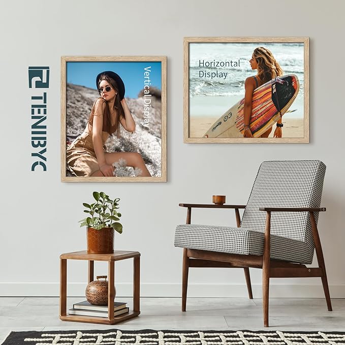 20x24 Oak Poster Frame 3 Pack, Natural Solid Wood Picture Frame, Wall Gallery Frame