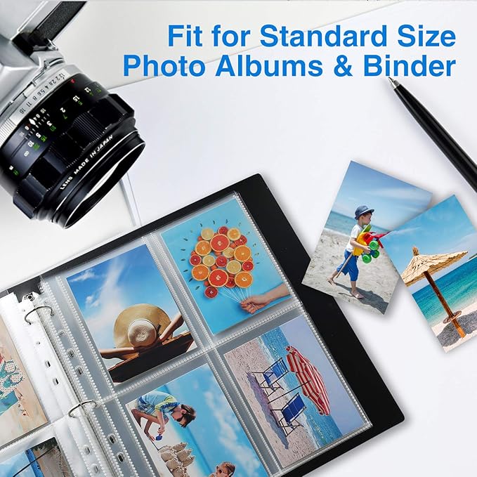 Sooez 30 Pack Heavy Duty Photo Sleeves for 3 Ring Binder (240 Pictures), 3.5x5 Plastic Album Refill Pages, Clear Archival Sleeves, Seed Binder Pages 8.5x11