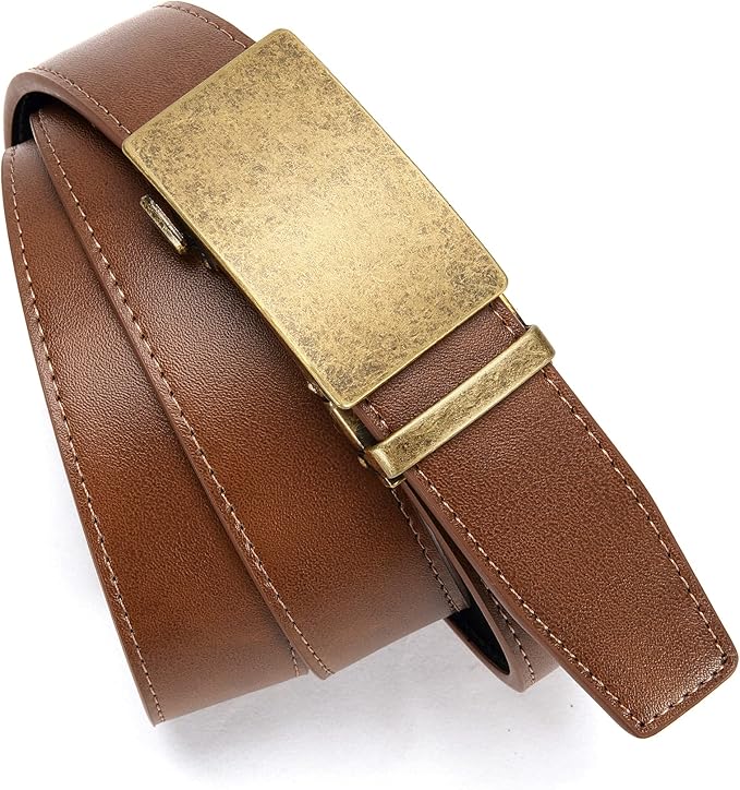CHAOREN Mens Belt - Mens Ratchet Belt Leather 1 3/8" for Dress Pant - Micro Adjustable Belt Fit Everywhere