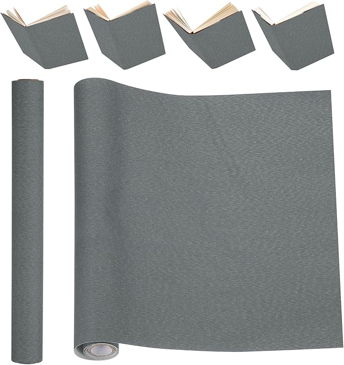 PATIKIL Book Binding Cloth, 51 x 11 Inches Book Cloth for Binding Repairing Fabric Surface Paper Backed Bookbinding Supplies, Dark Gray