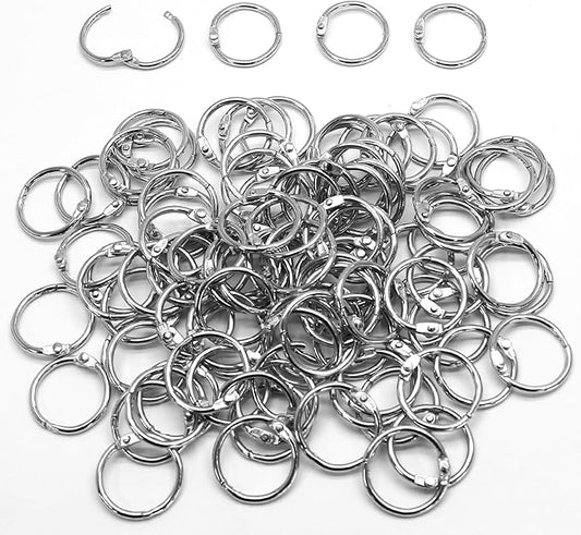 Luomorgo 100 Pcs 3/4 Inch Binder Rings, Nickel Plated Metal Book Rings Silver Paper Rings, Heavy Duty Loose Leaf Binder Rings, Index Cards Rings, Key Rings for Office, Home, School