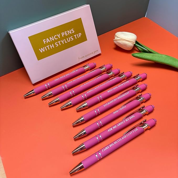 Dog Mom Gifts for Women Ballpoint Pens with Stylus Tip Gifts for Dog Lovers Women Vet Tech People Pens A Snarky Gag