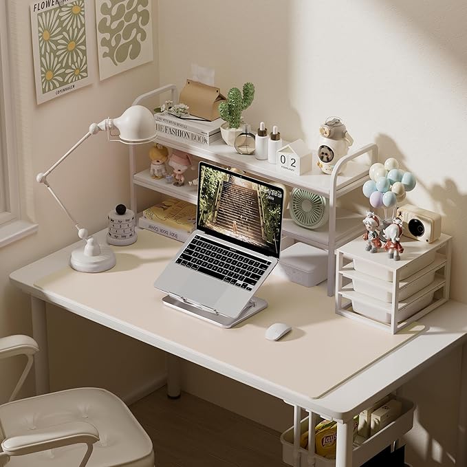 Aothia Faux Leather Desk Mat – Large Mouse Pad, Non-Slip PU Leather Blotter, Waterproof Writing Surface for Office and Home (Beige, 47.2" x 23.6")