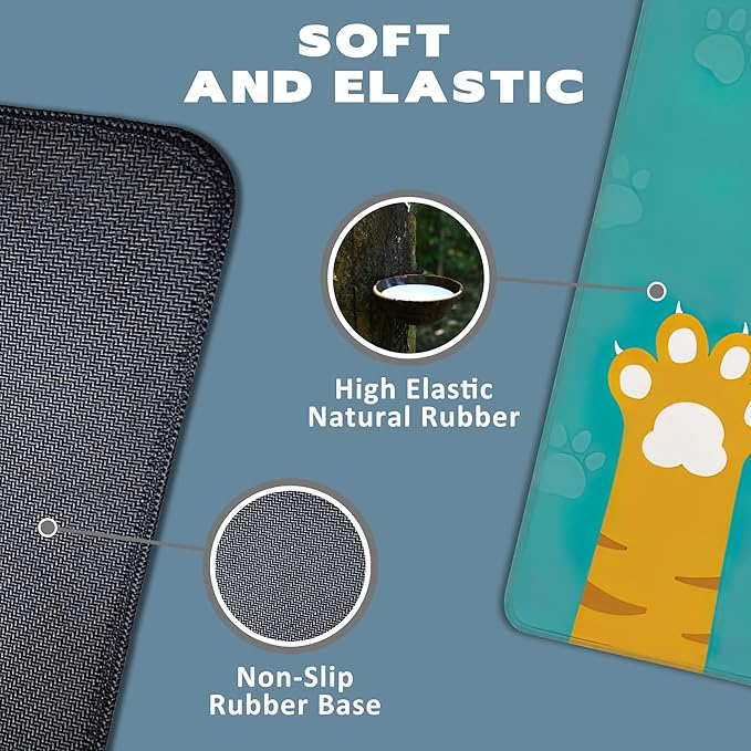 Extended Gaming Mouse Pad Cute Cat Paws Large Mousepad with Stitched Edges,Anti-Slip Rubber Base Keyboard Mouse Mat Desk Pad for Gaming Home Office 35.4 x 15.7 inches