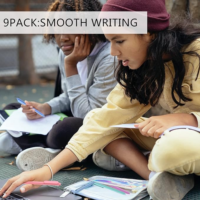 WY WENYUAN Cute Pens - Personalized, Glitter & Colorful for Women & Men, Smooth Writing, Black Ink, 1.0 mm Point, Note Taking