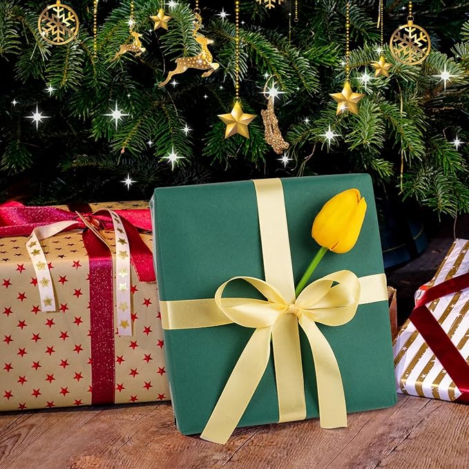 Vanhench 30"×1200" Green Wrapping Paper Roll, Craft Color Bulletin Board Paper for Wedding, Birthday, Holiday & Mother's Day Gift Wrapping or Art