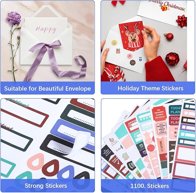 16 Sheet 1500+ Planner Stickers, Colorful Calendar Stickers to Remind to Do Daily Tasks, Journaling, Decorate Your Planner Accessories