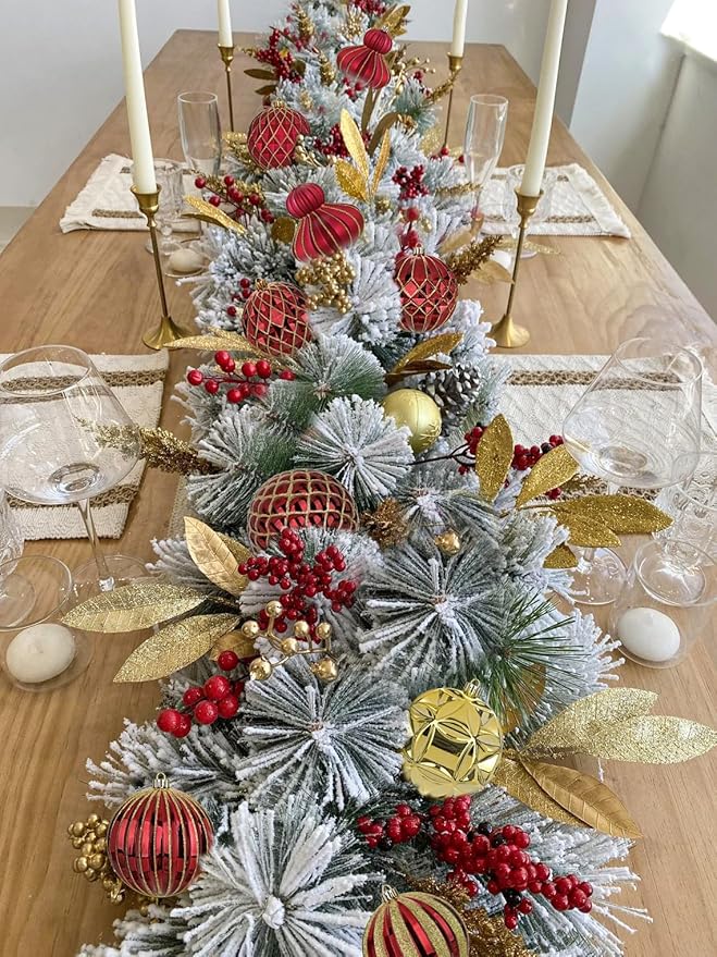 4" Christmas Ball Ornaments Set 12PCS Large Shatterproof Plastic Ornaments Christmas Tree Ball Hanging Ornaments for Xmas Tree Wedding Party Holiday Decorations - Dark Red, Gold