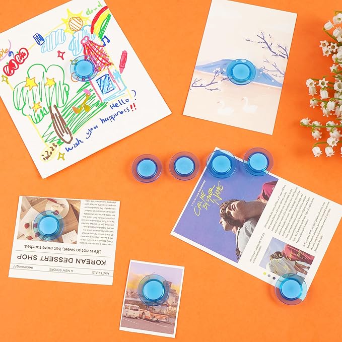 VNDUEEY 45 Pcs Round Whiteboard Magnets, Fridge Magnets, Dry Board Magnet Fridge Decorative, Small Magnet Teacher Supplies for School, Home, Office(Blue, 3cm/1.18in)