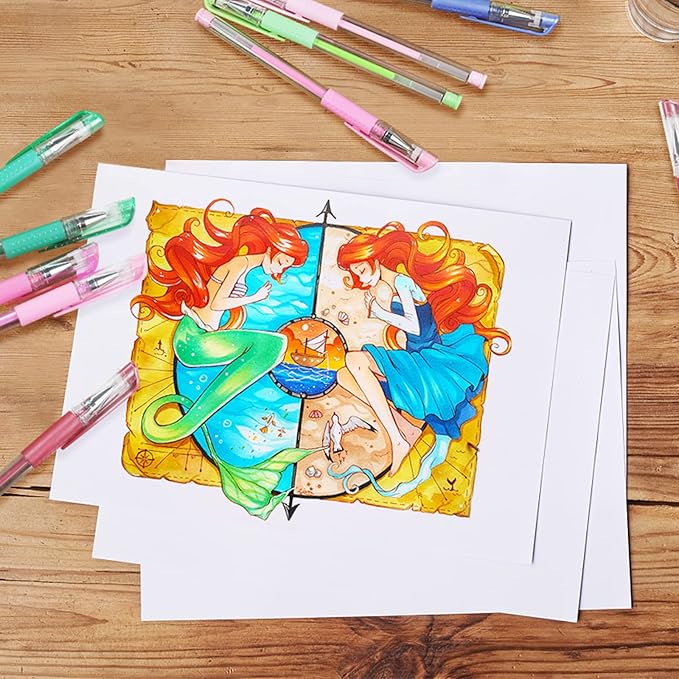 Gel Pens for Adult Coloring Book, 312 Pack Artist Colored Pens with 40% More Ink, Glitter Gel Pens with Case and Coloring Book, Perfect Art Supplies for Adults Kids for Coloring