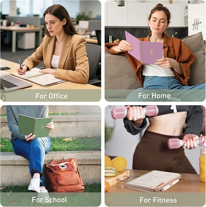 RETTACY 2026 Planner, Weekly and Monthly, Medium Size (5.7" x 8.3"), Jan - Dec 2026, Agenda, Calendar, 12 Month Tabs, Hardcover, 100 GSM Thick Paper, Spiral-bound (Light Green)