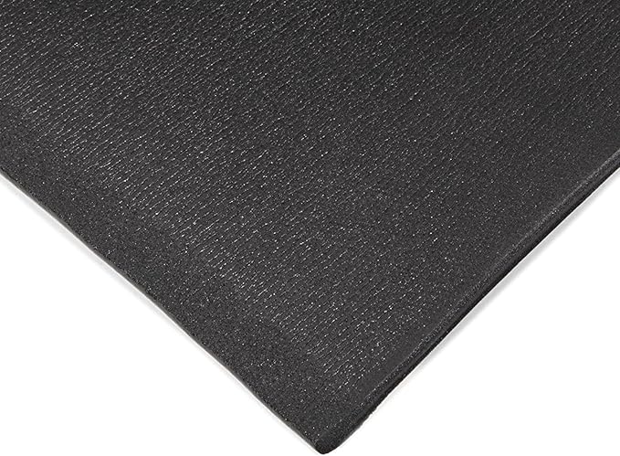 Notrax 410 Airug® 27" x 5' x 3/8" Anti Fatigue Mat, Enhanced Slip Resistance with Beveled Edges and Ribbed Surface, Ideal for Industrial and Commercial Workplaces, Black, 410S3275BL