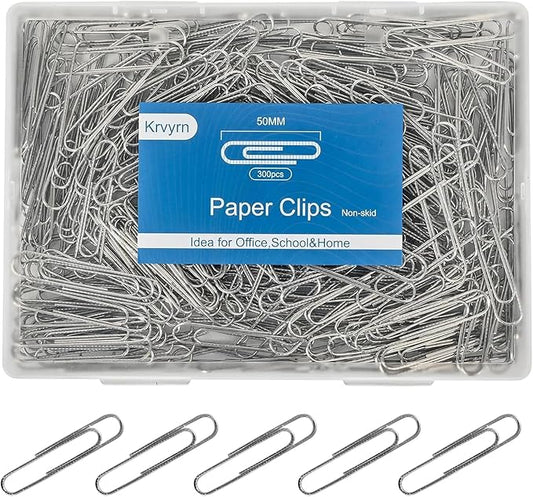 Large Paper Clips Non-Skid, 2 Inch Jumbo PaperClips, 300 Pcs Metal Paper Clips Large,Paperclips Non-Skid Clips for Office&School Supplies.
