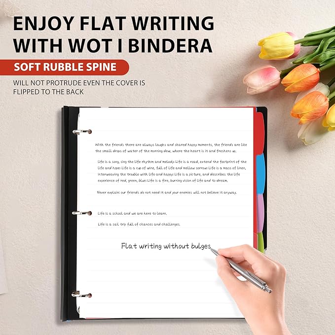 WOT I Telescoping Project Organizer 2-Pack, Refillable 3 Ring Binder with Dividers and Pockets, 13 Pocket Folders, 1 Inch 3 Rings, Purple