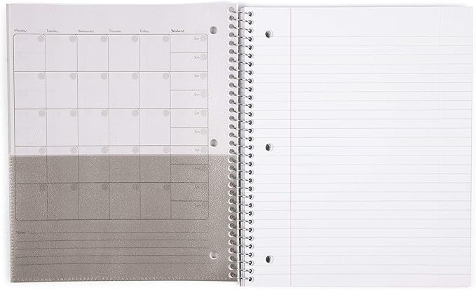 Mintra Office Durable Spiral Notebooks, 1 Subject, (Blue, Wide Ruled 3 Pack), 100 Sheets, Poly Pocket, Moisture Resistant Cover, Strong Chipboard back, For School, Office, Business