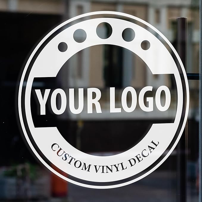 Custom Business Decals Stickers Vinyl - Personalized Logo Decal Vinyl Signs - Customized Window Decal with Logo Business - Waterproof Custom Stickers for Business, Home, Office