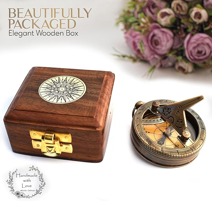 Trust in The Lord With All Your Heart - Proverbs 3:5-6 Quote Engraved Compass With Wooden Box, Greeting Card, Gift Compass, Graduation Day Gifts 2024 for Women Men Boys Girls