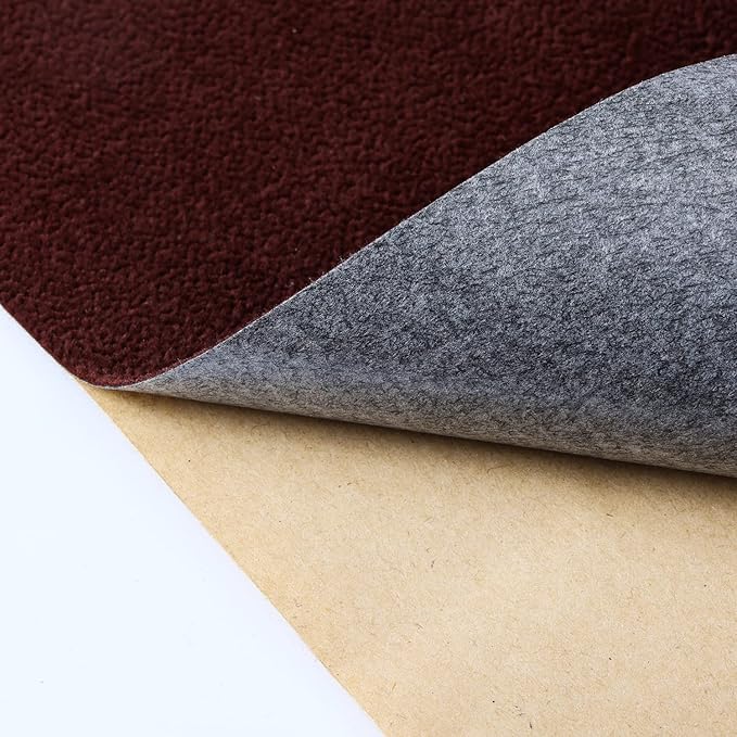 Removable Velvet Flock Self Adhesive Felt Fabric Liner Brown Velvet Drawer Liner for Jewelry Drawer Craft Felt Fabric Sheet Art & Craft Making 14.2" x 98"