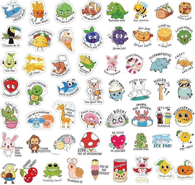 Punny Teacher Prize Stickers for Student, 464pcs Motivational Reward Sticker for Kids Fun, Classroom Must Have Essential for Teacher Elementary, Home School Supplies, Encouraging Incentives Stickers