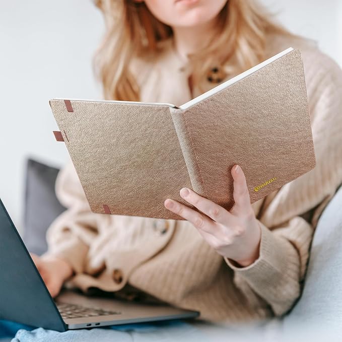 Address Book with Individual Alphabetical Tabs Laminated, Large Print Address Book with 468 Wide Lining Entry Spaces, Change of Address Labels, Hardcover Address Book 5.7 x 8.5" - Rose Gold