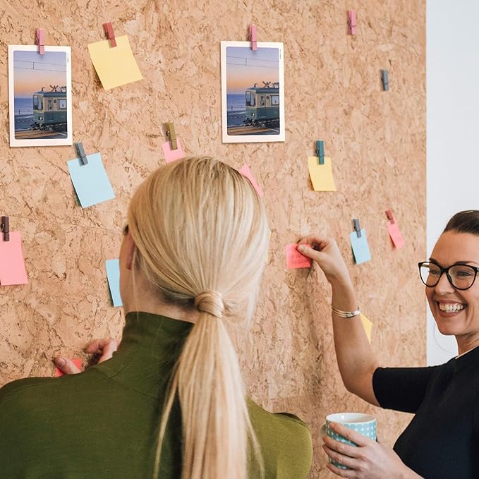 200 Pcs Push Pin with Wooden Clips Tacks Boho Classroom Decor for Cork Board Bulletin Board Colorful Thumb Tacks Wooden Clips for Teachers School Office Home Supplies Accessories