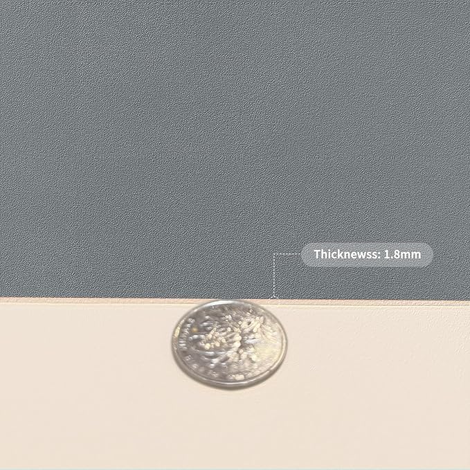 Leather Table Cover,1.8mm Thick,42x60 Inch Table Protector,Table Protector for Dining Room Table,Dining Table Cover,Table Cover Protector(Off White+Light Gray,42x60)