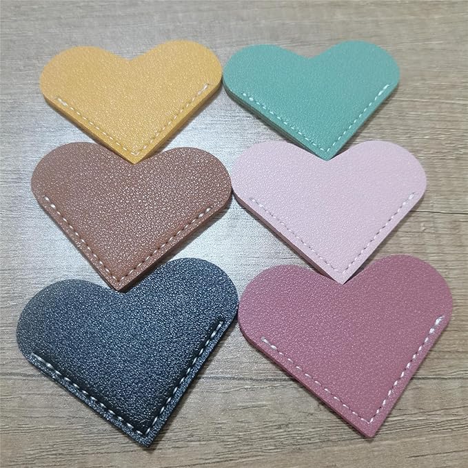 6Pcs Bookmarks for Women Book Marks for Reading Lovers, Cute Leather Heart Bookmarks for Friends Teachers Students Book Reading Lovers Present