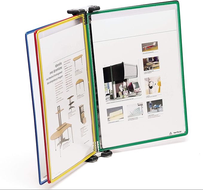 DJOIS by Tarifold - Wall Mount Reference & Display System - Durable Steel Wire Frames- 5 Double-Sided Pockets - 10 Sheet Capacity - Made in France