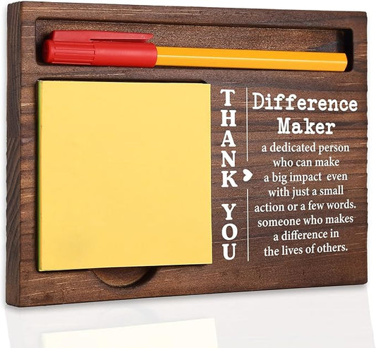 Thank You Difference Maker Gift for Nurse Teacher Volunteer Social Worker Mentor Farewell Promotion New Job Retirement Recognition, Office Stuff Sticky Note Pad Holder Dispenser TBC177