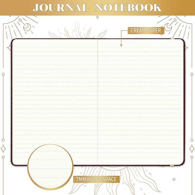 Artfan Ruled Notebook/Journal – Premium Thick Paper Faux Leather Classic Writing Notebook with Pocket + Page Dividers Gifts, Banded, Large, 144 Pages, Hard Cover, Lined (5.8 x 8.4) - Burgundy