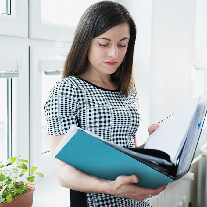 Art Portfolio Folder, 40 Clear Pockets Acqua Paper Protectors Display 80 Pages Clear Presentation Book for Artworks, Letters, Report Sheets, Documents (Can Accommodate 8.5” x11 11/16”)