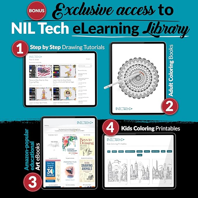 NIL TECH 37-Piece Premium Shading Pencils for Drawing, Include Exclusive Tutorials and Sketch Pad – Perfect as Birthday, Holiday Gifts, or Artist Gifts Ideal for Detailed Sketches, Fine Shading