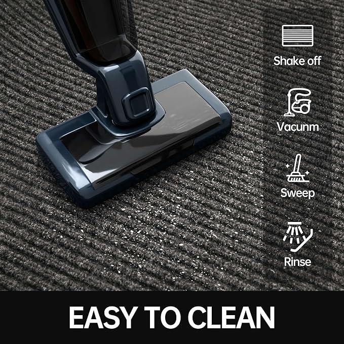 Front Door Mat, 2' x 6' Heavy Duty Indoor Outdoor Welcome Mat for Entryway, Commercial Entrance, Low Profile, Non-Slip, Durable Rubber Backing for Patio, Home