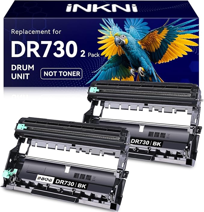 Compatible DR730 Drum Unit Replacement for Brother DR-730 TN760 Toner Compatible with MFC-L2710DW MFC-L2750DW HL-L2395DW HL-L2370DW HL-L2350DW HL-L2390DW DCP-L2550DW Printer (2 Pack, NOT Toner)