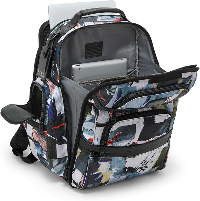 TUMI - Alpha Brief Pack - Men's Laptop Backpack with Padded Adjustable Straps - Fit up to 15" Screen - 17.0" X 12.0" X 8.0" - Wheatpaste Print