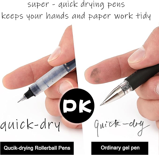 RIANCY Liquid Ink Rollerball Gel Pens, 0.5mm Extra Fine Point Tip, 24ct Assorted Colors, Smooth Writing No Smear No Bleed, Vibrant for Journaling, Drawing, Sketching, School Notes & Art Supplies